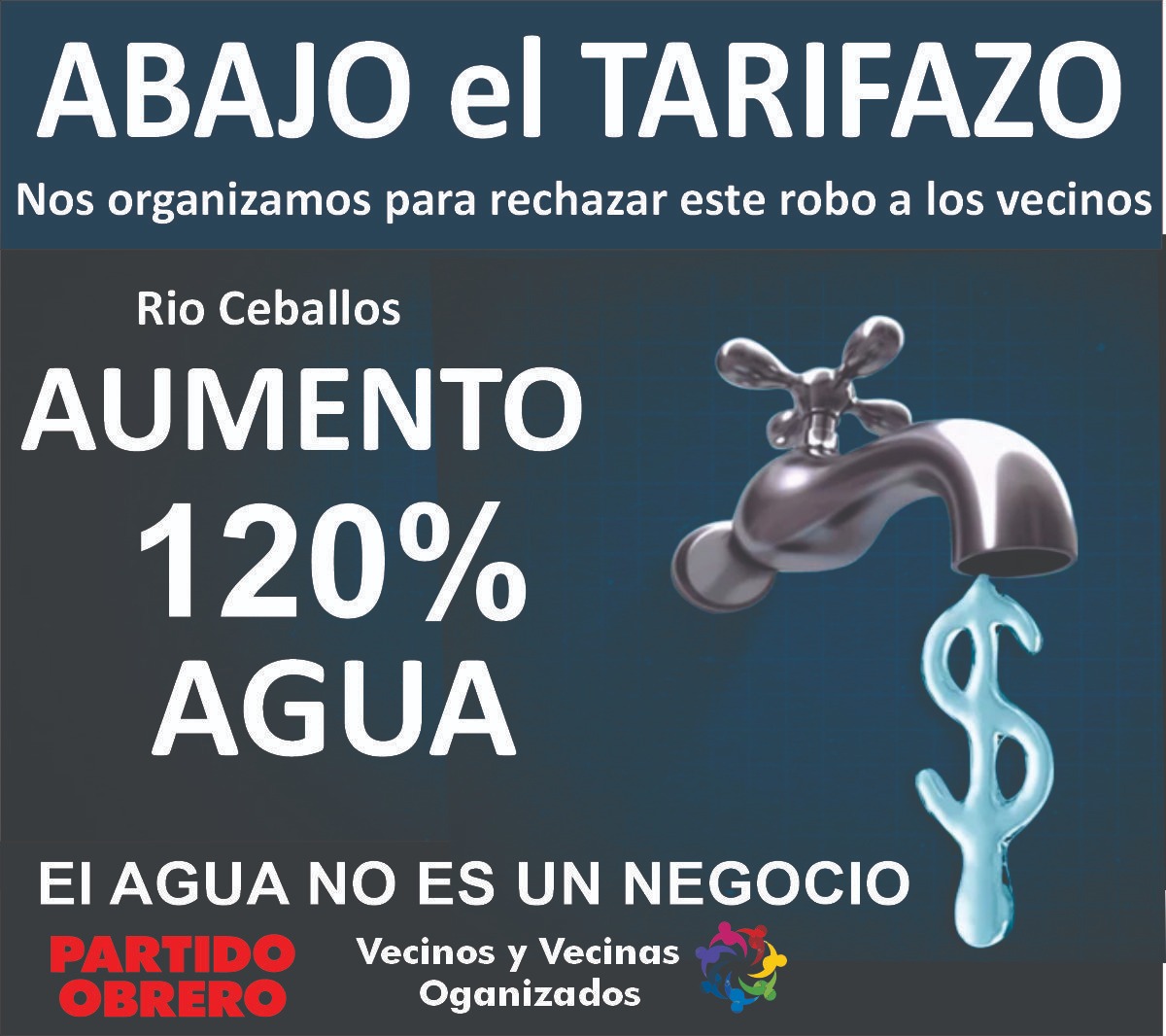 Córdoba: vecinos de Río Ceballos rechazan el aumento del 120% en la tarifa del agua