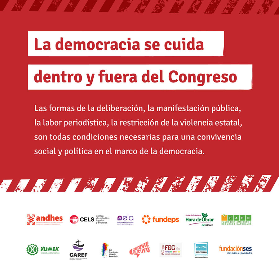 “La democracia se cuida dentro y fuera del Congreso”