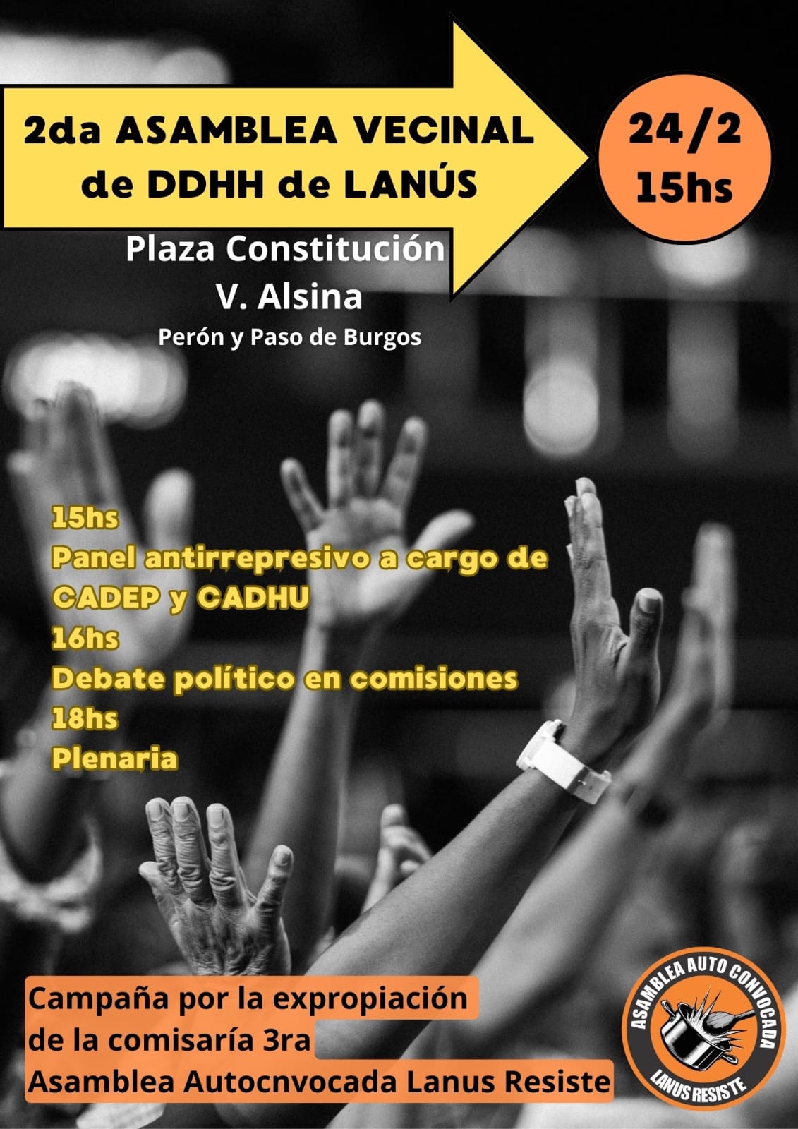 Lanús: convocan a segunda Asamblea Vecinal de Derechos Humanos