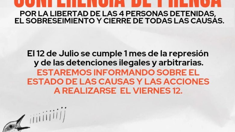 Represión Ley Bases: Por la libertad de las 4 personas que siguen detenidas