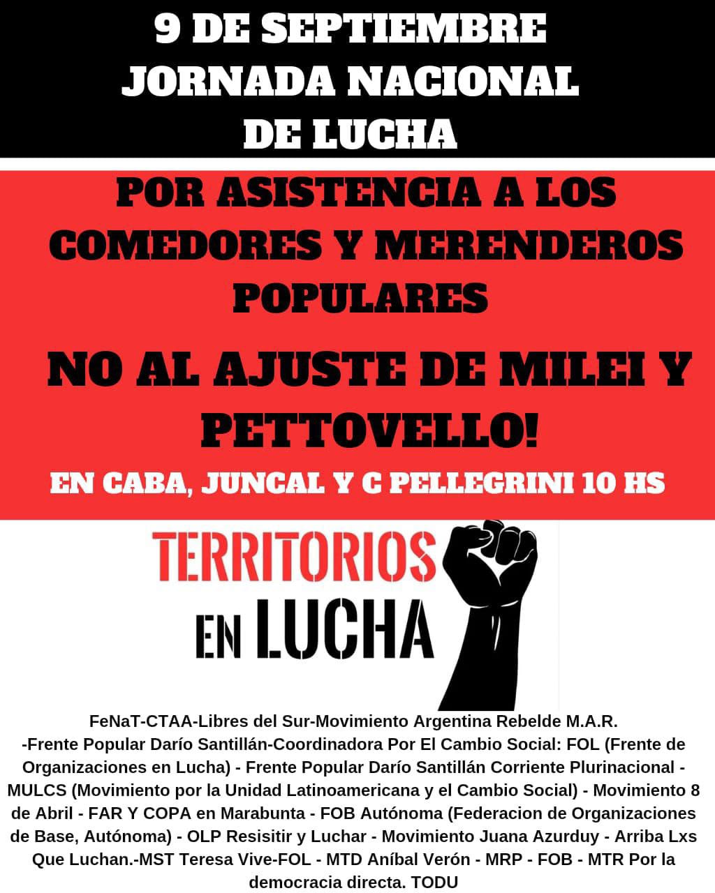 Jornada de lucha por asistencia alimentaria: “la ayuda nunca llega”