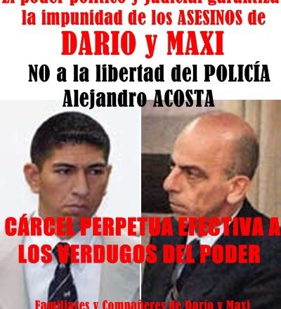 Repudio a la liberación de uno de los asesinos de Darío y Maxi