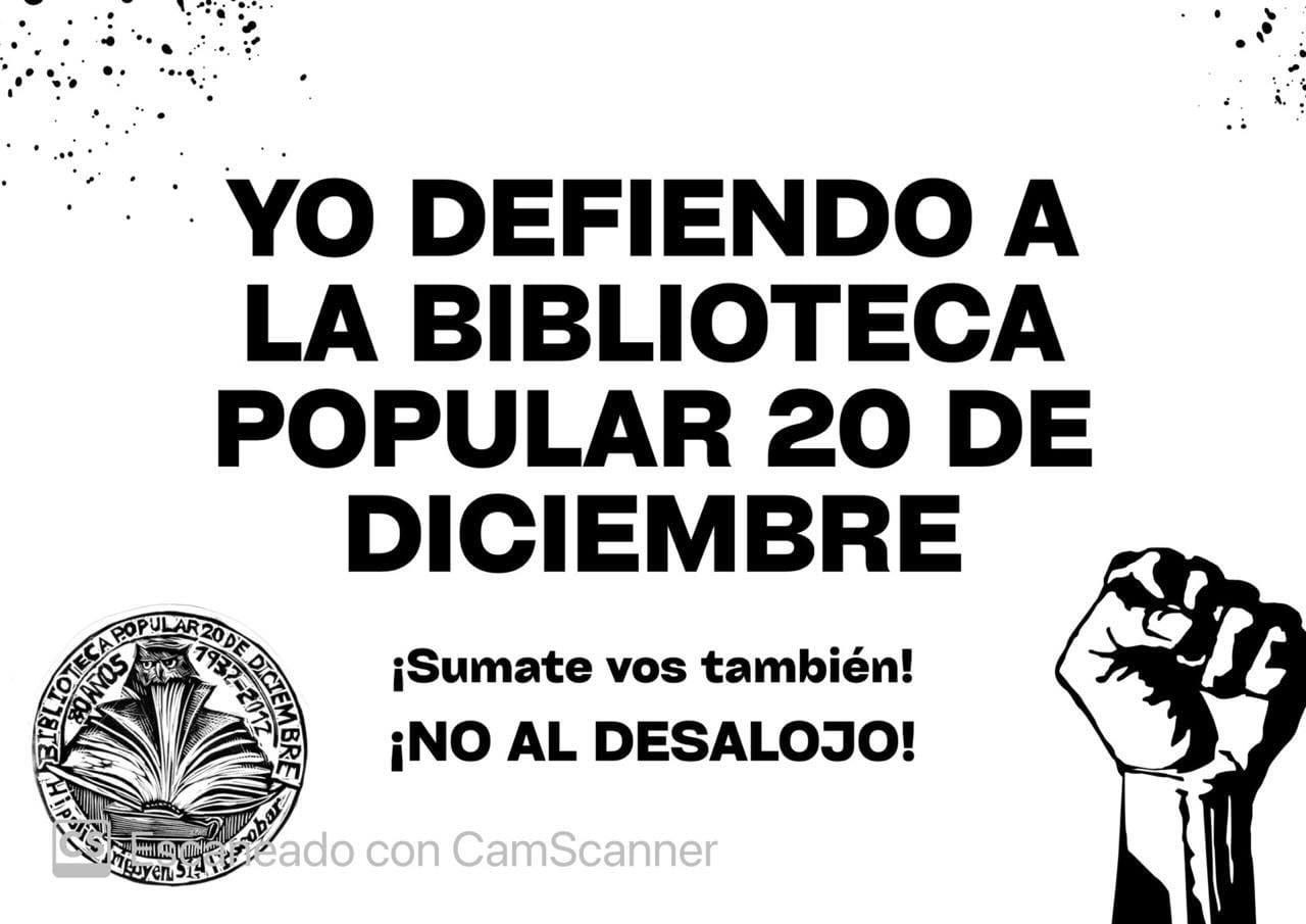 “La Biblio no se toca ¡no al desalojo!”